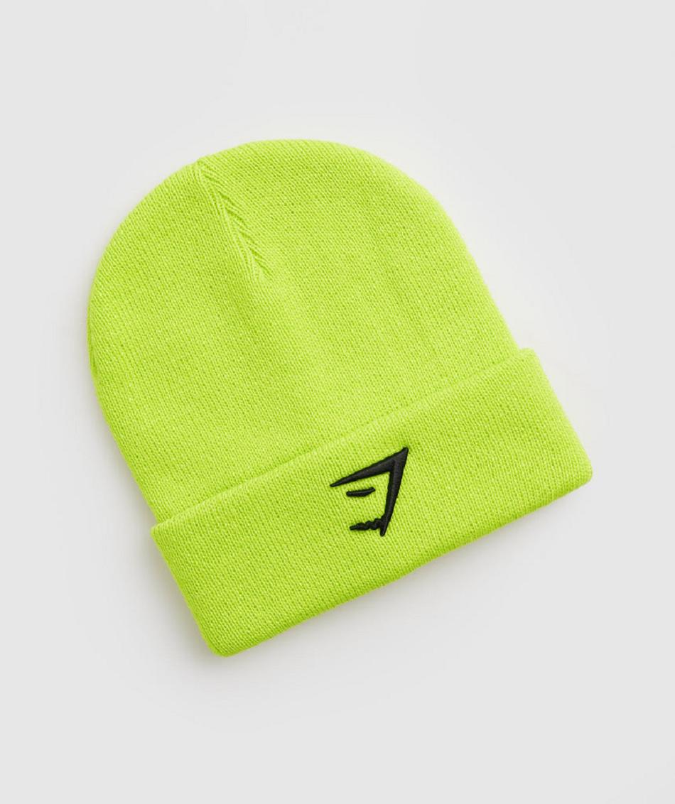 Czapki Damskie Gymshark Sharkhead Beanie Zielone | PL 2104MQZ